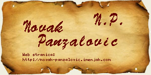 Novak Panzalović vizit kartica